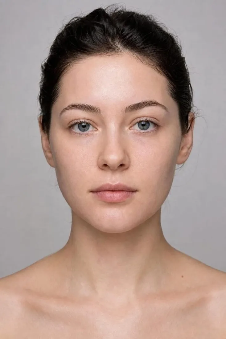 The same photograph simulated after acne programme