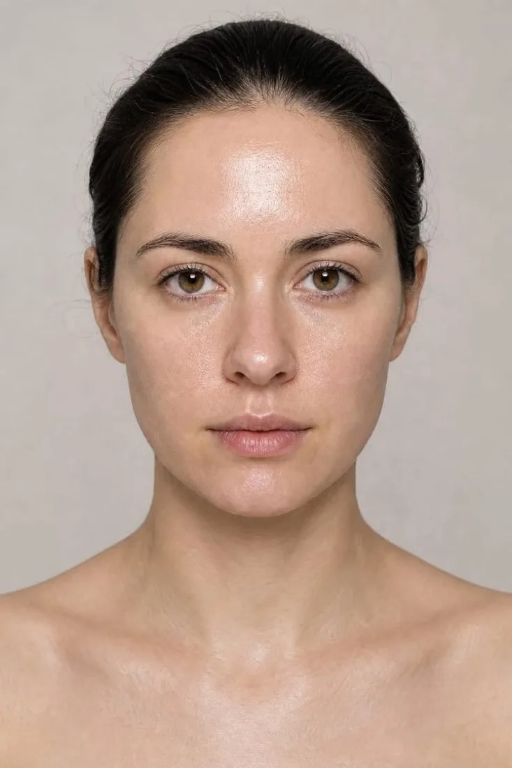 The same photograph simulated after hydrating facial