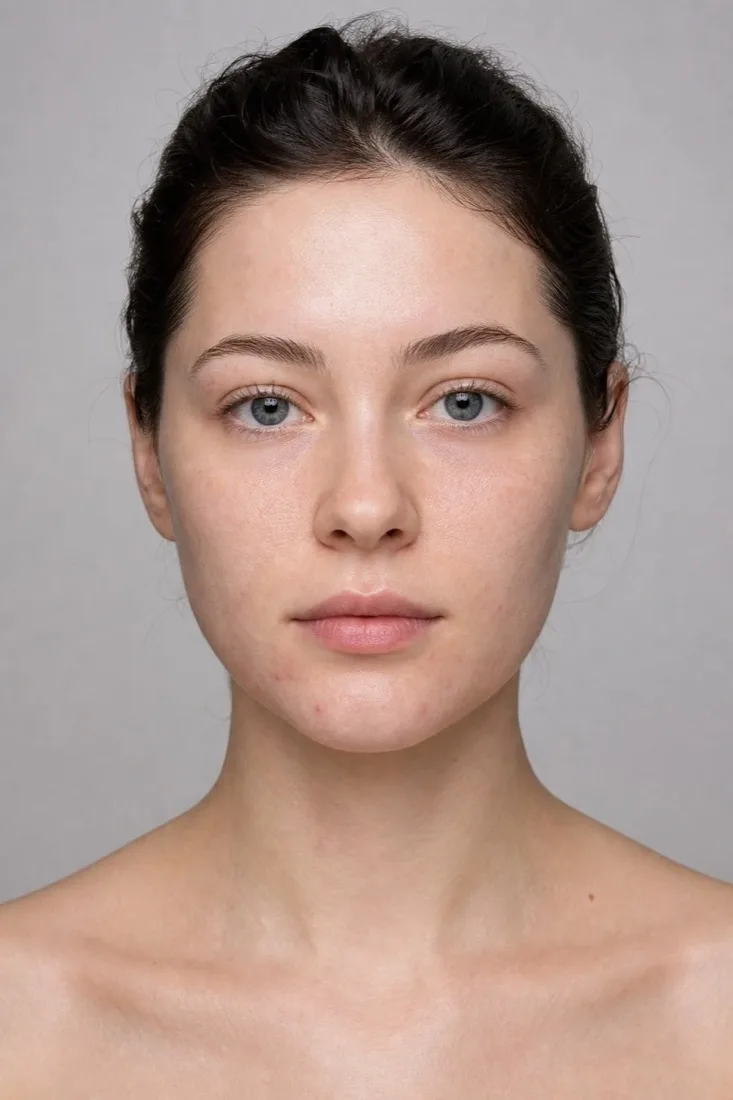 A client's own photograph before clear skin turnaround