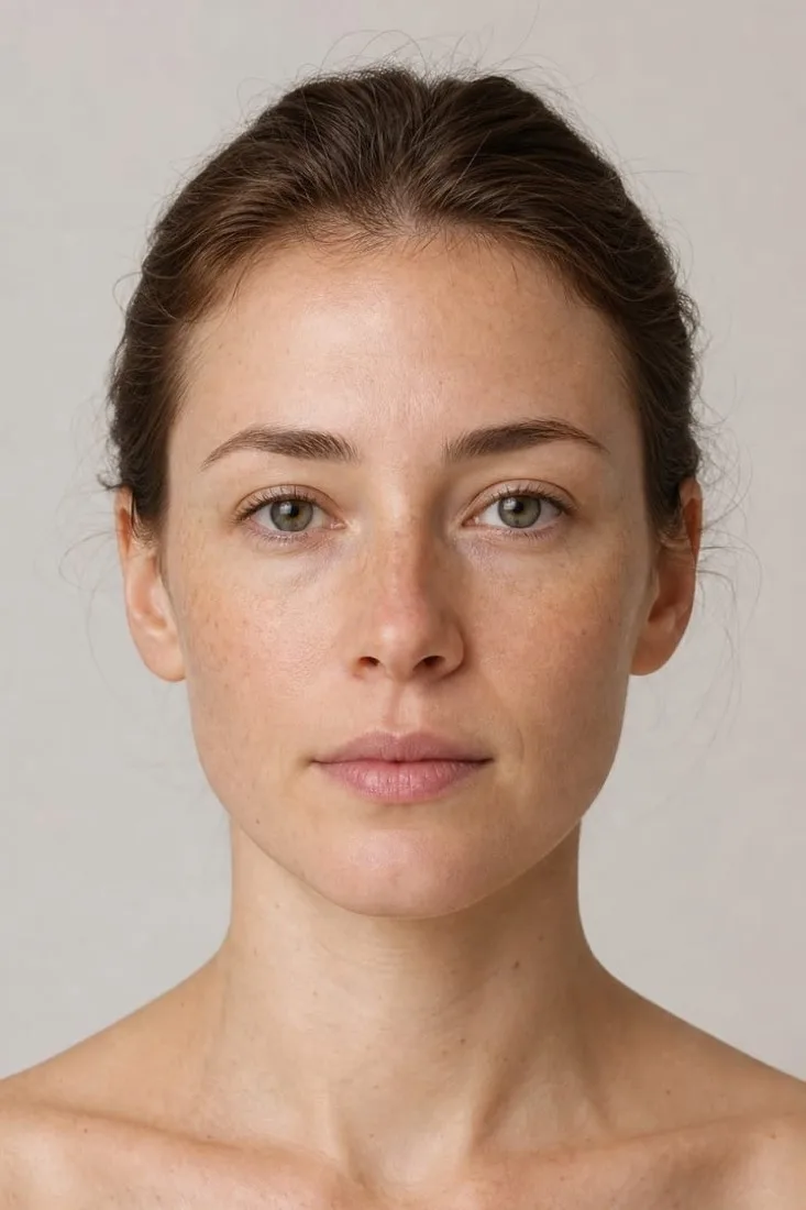 A client's own photograph before an IPL photofacial simulation