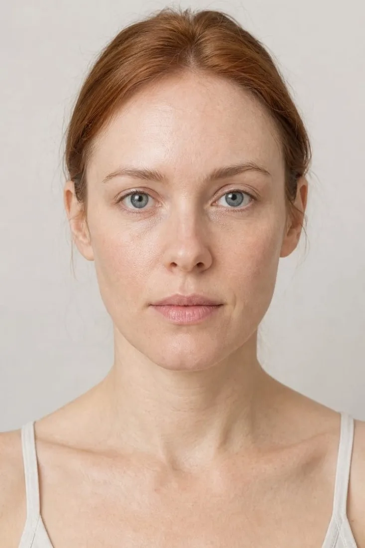 A client's own photograph before prp facial